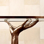 Обеденный стол с фигурным декором бронзового цвета Dichotomy racetrack варинант исполнения - 3 | Loft Concept в Брянске