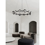 Люстра подвесная светодиодная в форме кольца Gray Ring Chandelier варинант исполнения - 2 | Loft Concept в Брянске