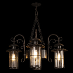 Уличная подвесная люстра с 4-мя цилиндрическими плафонами на цепях Elysian Lanterns варинант исполнения - 2 | Loft Concept в Брянске