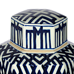 Ваза с крышкой и графическим узором в сине-белых цветах Blue & White Ornament  варинант исполнения - 4 | Loft Concept в Брянске