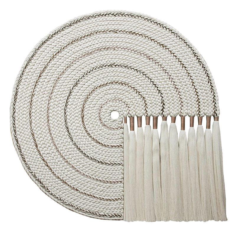 Художественный Гобелен Макраме White Disk Harmony Молочный в Брянске | Loft Concept 