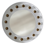 Зеркало белое с круглыми золотыми декоративными элементами Prince of the Church варинант исполнения - 1 | Loft Concept в Брянске