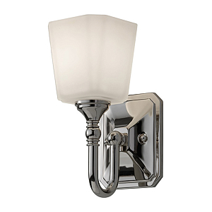 Бра для ванных комнат с белым матовым плафоном квадратной формы на основании цвета хром Feiss