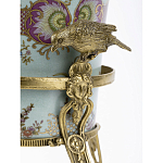 Ваза из голубого фарфора с рисунком птиц и цветов и декоративными элементами Blue Garden варинант исполнения - 4 | Loft Concept в Брянске