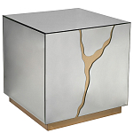 Столик журнальный зеркальный с золотым декором Gold Painted Mirror Table варинант исполнения - 1 | Loft Concept в Брянске