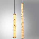 Подвесной светильник с плафоном в форме цилиндра из алебастра Cryptocrystalline Stone варинант исполнения - 3 | Loft Concept в Брянске