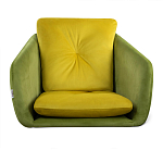 Стул с мягкой обивкой из велюра и подъемно-поворотным механизмом на колесиках Mason Green and Yellow варинант исполнения - 3 | Loft Concept в Брянске