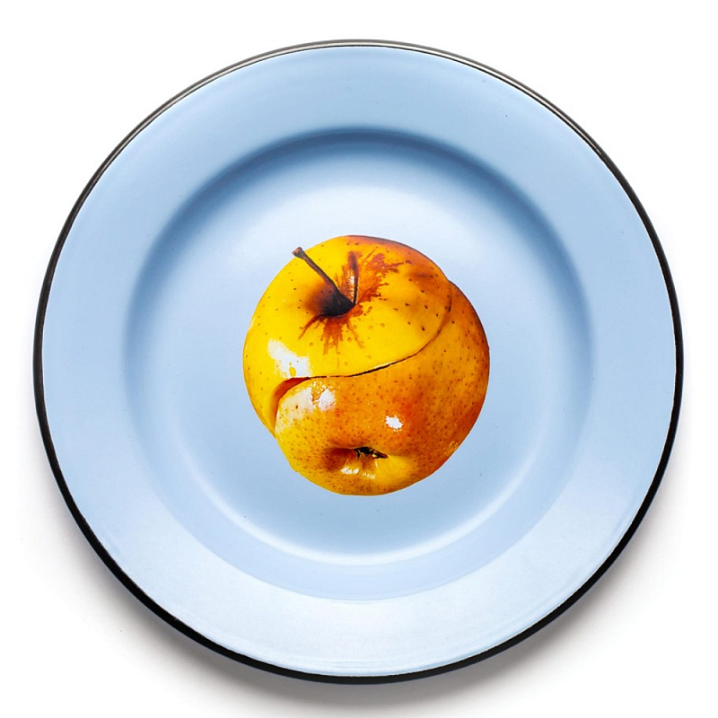 Тарелка Seletti Apple Голубой Коричневый Тарелка Seletti Apple Голубой Коричневый в Брянске | Loft Concept