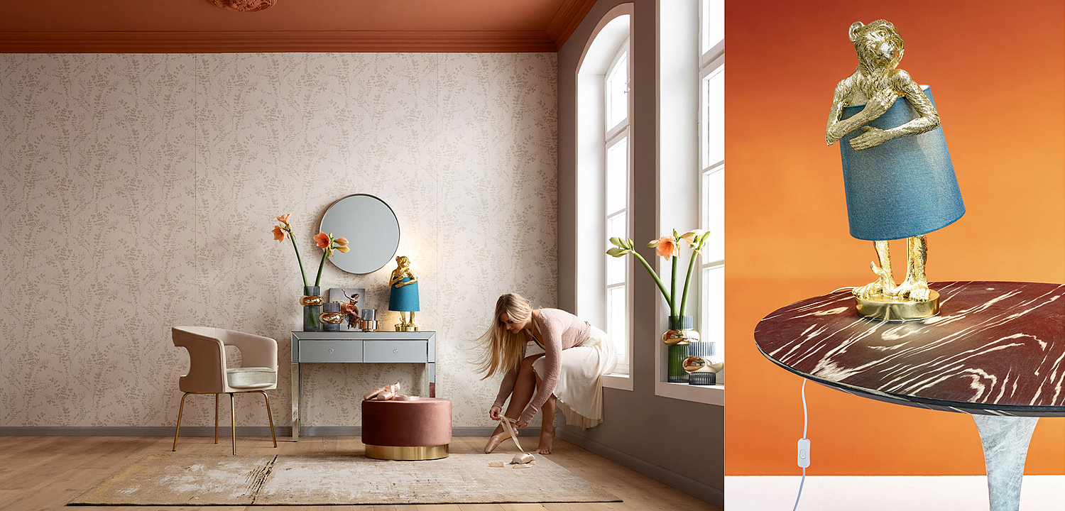 Настольная лампа Golden Monkey Hugging Lampshade Настольная лампа Golden Monkey Hugging Lampshade - Loft-Concept в Брянске