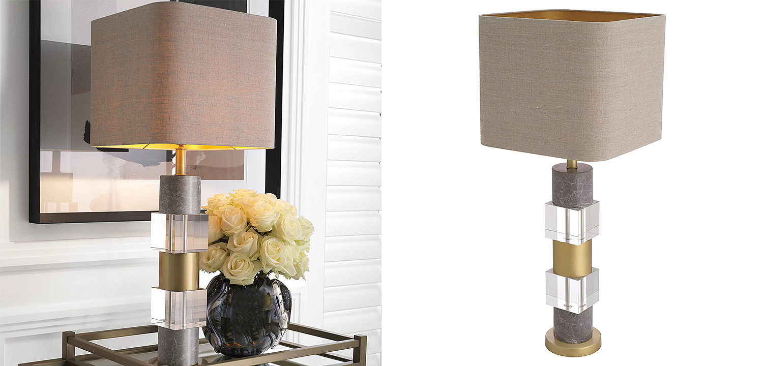 Настольная лампа Eichholtz Table Lamp Cullingham Grey Marble - Loft-Concept в Брянске