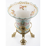 Ваза из голубого фарфора с рисунком птиц и цветов и декоративными элементами Blue Garden варинант исполнения - 3 | Loft Concept в Брянске