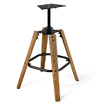 Барный стул со спинкой на 4-х коричневых ножках Черный Велюр Ava Charm варинант исполнения - 4 | Loft Concept в Брянске