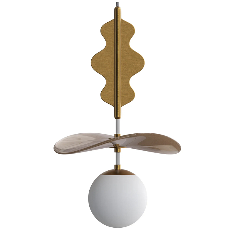 Подвес Bloomy 3 Бежевый Белый Латунь в Брянске | Loft Concept 