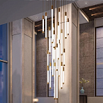 Люстра в современном стиле с 30-ю каскадными светодиодными лампами Golden LED Rain варинант исполнения - 3 | Loft Concept в Брянске