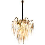 Люстра со стеклянными подвесками янтарного цвета Ambre Glass Chandelier 70 варинант исполнения - 3 | Loft Concept в Брянске