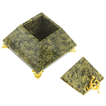 Шкатулка пирамида из натурального камня змеевик Stone Casket варинант исполнения - 2 | Loft Concept в Брянске
