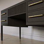 Большой Рабочий стол Primo с 5 выдвижными ящиками Темный орех варинант исполнения - 3 | Loft Concept в Брянске