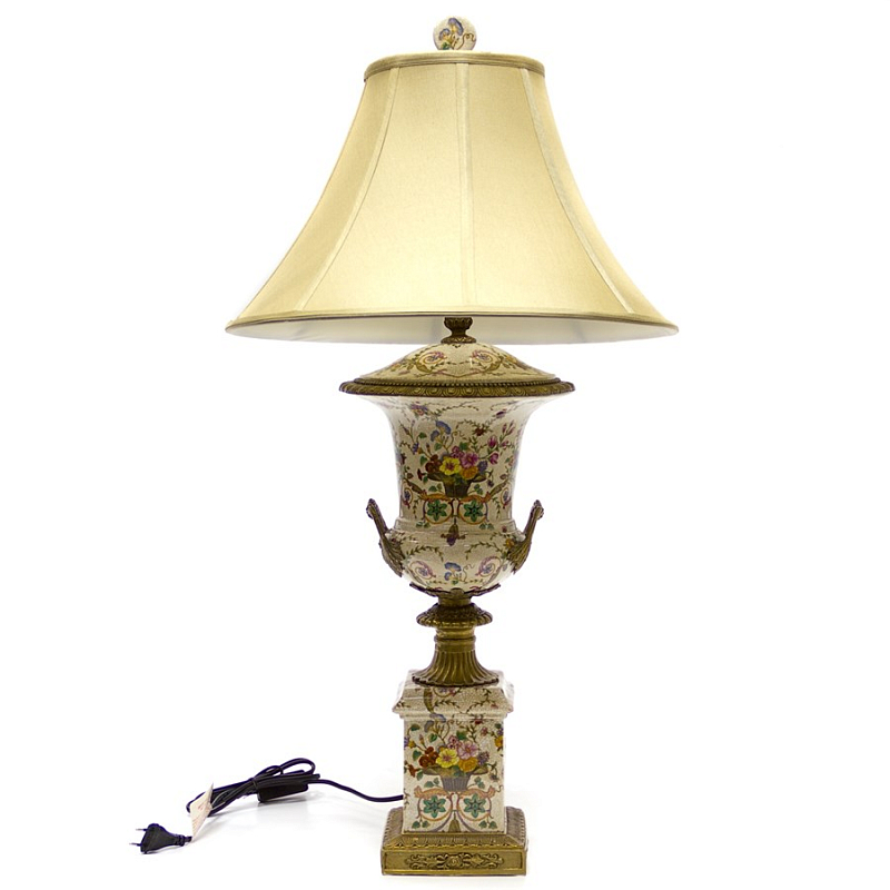 Настольная лампа Pedestal Lamp Белый Бронза Бежевый Настольная лампа Pedestal Lamp Белый Бронза Бежевый в Брянске | Loft Concept