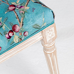 Банкетка из массива бука с цветочным принтом Turquoise Beige Chinoiserie Imperial  Garden Banquette варинант исполнения - 4 | Loft Concept в Брянске