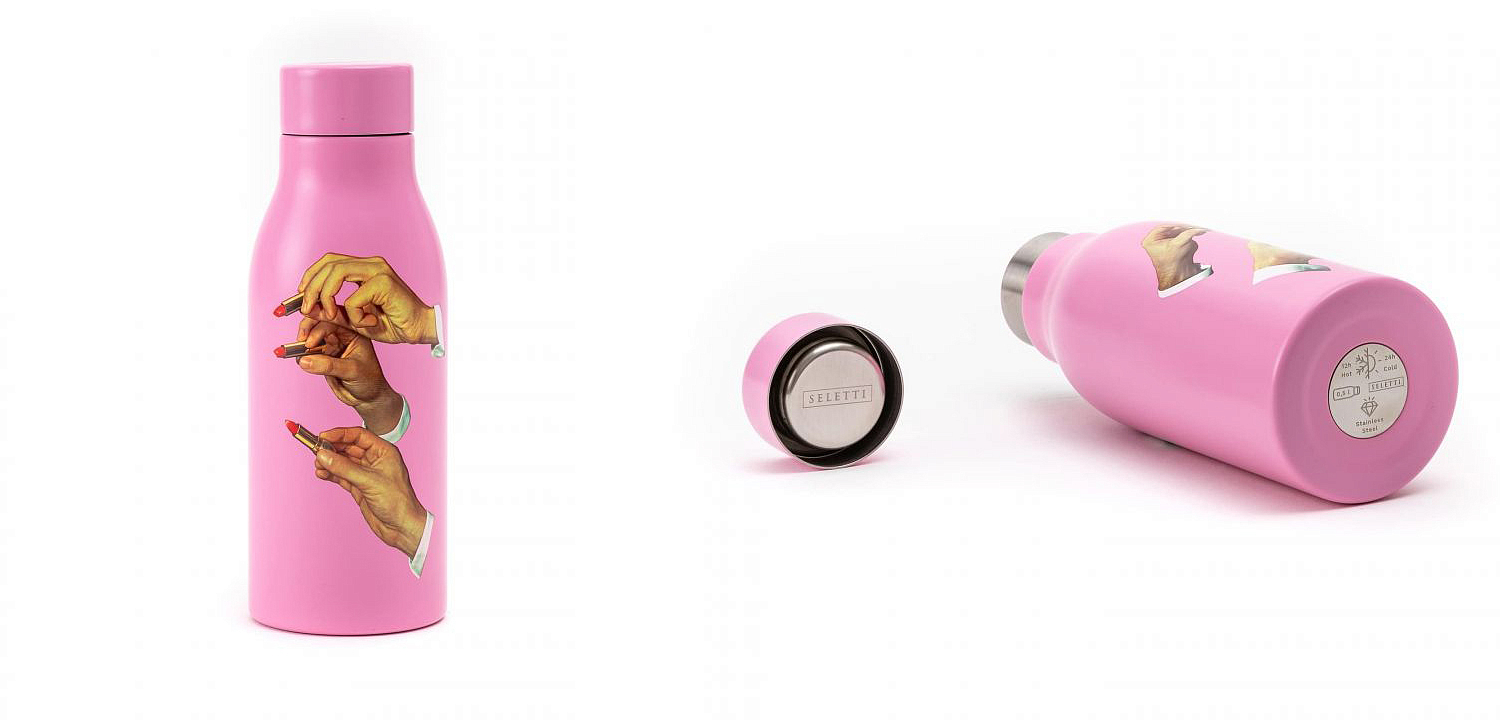 Бутылка Seletti Thermal Bottle Lipstick Pink Бутылка Seletti Thermal Bottle Lipstick Pink - Loft-Concept в Брянске