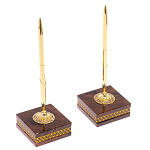 Настольный письменный набор с часами и визитницами из природного камня обсидиана Royal Present варинант исполнения - 4 | Loft Concept в Брянске