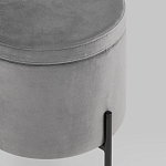 Серый пуф на черных ножках SANJAY варинант исполнения - 4 | Loft Concept в Брянске