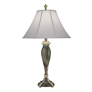 Настольная лампа с белым тканевым абажуром в форме колокола Stiffel