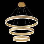 Люстра подвесная светодиодная с тремя золотистыми кольцами Ring Horizontal варинант исполнения - 2 | Loft Concept в Брянске