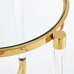 Золотой приставной столик с круглой стеклянной столешницей Weightless Table варинант исполнения - 4 | Loft Concept в Брянске