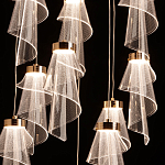 Люстра каскадная с 10-ю прозрачными плафонами Wave Line варинант исполнения - 5 | Loft Concept в Брянске