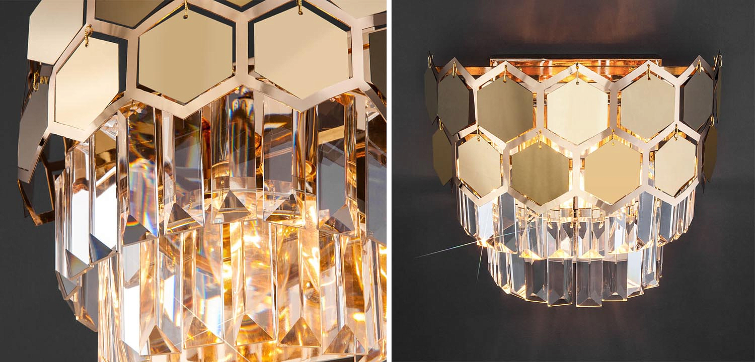 Бра Hanging Hexagon Moira Sconce gold Бра Hanging Hexagon Moira Sconce gold - Loft-Concept в Брянске