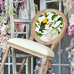 Стул бежевый из натурального бука с изображением птиц и цветов Blooming Birds варинант исполнения - 3 | Loft Concept в Брянске