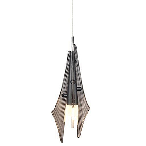 Подвесной светильник с черной металлической основой и рельефным плафоном Glass Pod