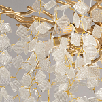 Люстра подвесная золотого цвета с декоративными ветвями и прозрачными рельефными подвесками FAIRYTREE Light варинант исполнения - 4 | Loft Concept в Брянске