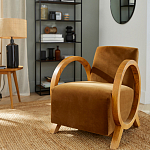 Кресло с круглыми деревянными подлокотниками Modesto Chair варинант исполнения - 6 | Loft Concept в Брянске