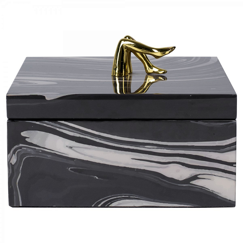 Шкатулка COQUETTE BOX Черный Белый Глянцевое золото Шкатулка COQUETTE BOX Черный Белый Глянцевое золото в Брянске | Loft Concept