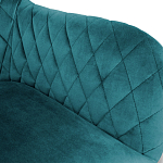 Барный стул со спинкой и подлокотниками на 4-х деревянных ножках Douglas Rhombus Бирюзовый Велюр варинант исполнения - 2 | Loft Concept в Брянске