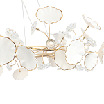 Люстра круглая с белыми лепестками из керамики и прозрачными хрустальными цветками Диаметр 82 см Wintery flovers варинант исполнения - 4 | Loft Concept в Брянске
