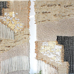 Триптих Геометрический гобелен бежевый Figurative Beige Wall Hangings варинант исполнения - 1 | Loft Concept в Брянске