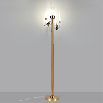 Торшер с 2-мя фигурками птиц на изогнутых прозрачных трубках Ganthea варинант исполнения - 2 | Loft Concept в Брянске