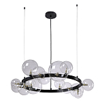 Люстра круглая подвесная с 15-ю прозрачными шарообразными плафонами из стекла Iona chandelier варинант исполнения - 6 | Loft Concept в Брянске