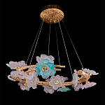 Люстра круглая на золотом каркасе с цветочным декором Miscellaneous herbs варинант исполнения - 1 | Loft Concept в Брянске