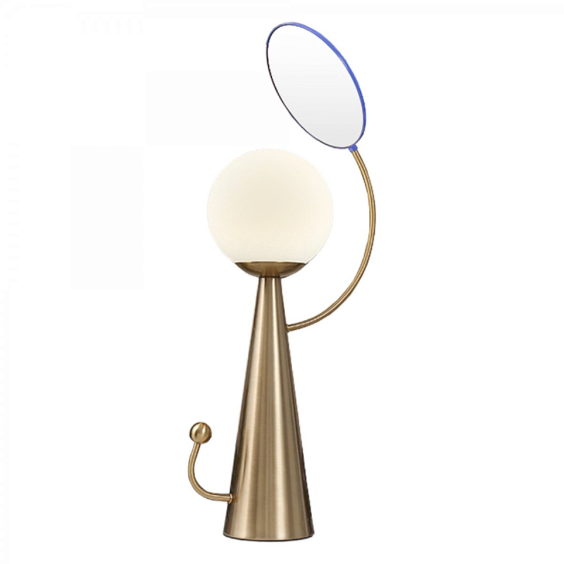 Настольная лампа SACHI SACHA TABLE LAMP Brass Белый Латунь Синий Настольная лампа SACHI SACHA TABLE LAMP Brass Белый Латунь Синий в Брянске | Loft Concept
