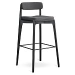 Барный стул из массива ясеня с обивкой из рогожки Elegant Ash Shape варинант исполнения - 2 | Loft Concept в Брянске