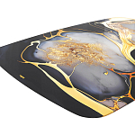 Обеденный стол с прямоугольной черно-золотой столешницей из стекла на 4-х металлических ножках Gold and Black Marble варинант исполнения - 4 | Loft Concept в Брянске