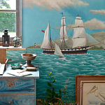 Обои ручная роспись Nantucket Crossing Brandt colourway on scenic paper варинант исполнения - 2 | Loft Concept в Брянске