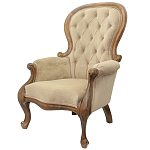 Кресло с мягкой обивкой из светло-коричневого велюра на 4-х деревянных ножках Evelyn Classical Armchair варинант исполнения - 3 | Loft Concept в Брянске