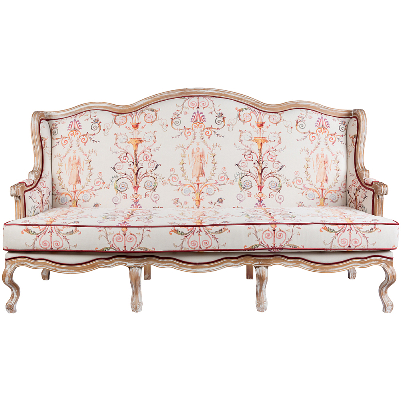 Трехместный диван из массива бука бежевый с растительным орнаментом Raffael Renaissance Beige Sofa Бежевый Мульти Трехместный диван из массива бука бежевый с растительным орнаментом Raffael Renaissance Beige Sofa Бежевый Мульти в Брянске | Loft Concept