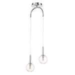 Подвесной светильник с 2-мя рельефными прозрачными плафонами из стекла и основанием цвета Хром Perforated Glass Bubbles варинант исполнения - 1 | Loft Concept в Брянске