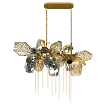 Люстра подвесная с 22-мя гранёными стеклянными плафонами с вертикальными подвесками Gilded Mirage  варинант исполнения - 2 | Loft Concept в Брянске